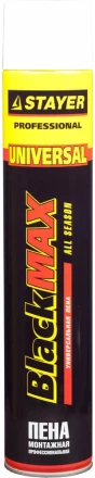Пена &quot;BlackMAX&quot; монтажная, адаптерная, всесезонная, 750мл, STAYER 41133 купить в Ханты-Мансийске