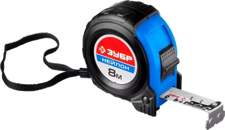 Рулетка ЗУБР &quot;НЕЙЛОН&quot;, нейлоновое покрытие, упрочненное полотно, ударопрочный обрезиненный корпус, 8м/25мм 34056-08-25_z01 купить в Ханты-Мансийске