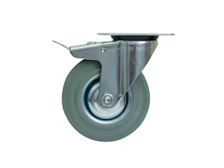 Колесо поворотное серая резина SCB 80 f 200 мм с тормозом 1027216 купить в Ханты-Мансийске