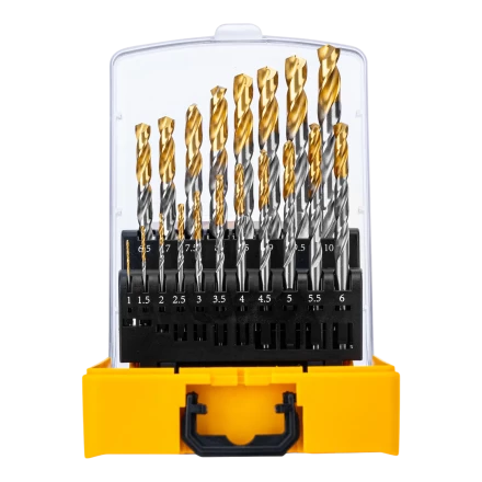 Набор сверл по металлу Denzel 723003, 1-10 мм, Р6М5-TiN, Golden Tip, 19 шт купить в Ханты-Мансийске