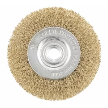 Щетка для УШМ, 125 мм, М14, плоская, латунированная витая проволока  MATRIX 74651 купить в Ханты-Мансийске