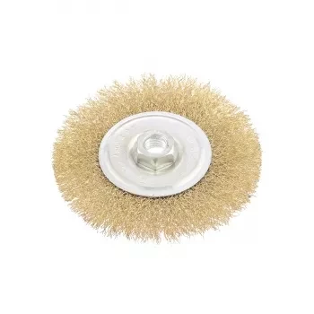 Щетка для УШМ, 125 мм, М14, плоская, латунированная витая проволока  MATRIX 74651 купить в Ханты-Мансийске