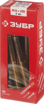 ЗУБР М16 х 200 мм, 6 шт, клиновой анкер (302032-16-200) купить в Ханты-Мансийске