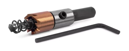 HSS-TiN коронка MESSER  14мм с центр. сверлом и толкающей пружиной для  лист. материала  до 2 мм ц/х купить в Ханты-Мансийске