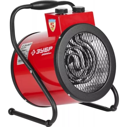 Пушка ЗУБР "МАСТЕР" "круглая" тепловая электрическая, гладкий нерж ТЭН, 2/1 кВт, 220В ЗТП-2000_М2 купить в Ханты-Мансийске