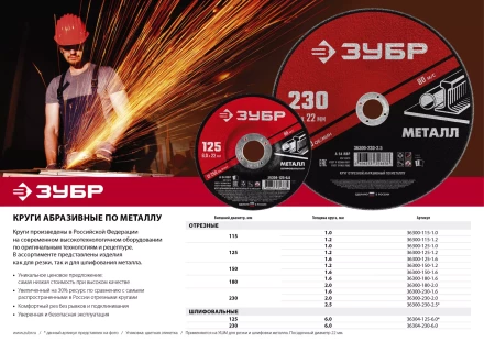 Круги отрезные абразивные по металлу серия МАСТЕР купить в Ханты-Мансийске