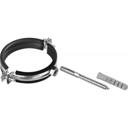 ЗУБР &quot;МАСТЕР&quot;. Хомут трубный с гайкой, оцинкованный, в комплекте с сантехнической шпилькой и дюбелем, 3&quot;, 1шт 37866-87-92 купить в Ханты-Мансийске
