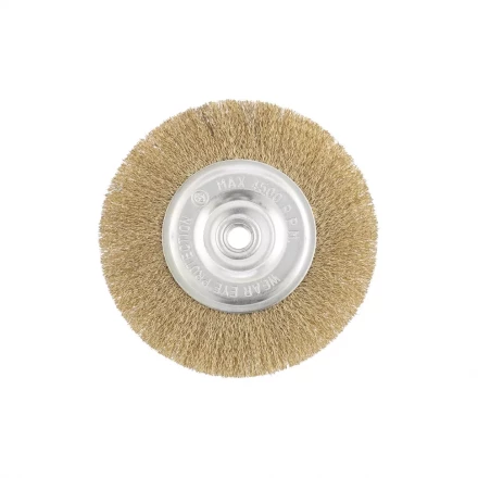 Щетка для УШМ 150 мм М14 плоская латунированная витая проволока MATRIX 74652 купить в Ханты-Мансийске