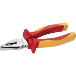 Плоскогубцы ЗУБР "ПРОФЕССИОНАЛ" "ПРОФИЭЛЕКТРИК", диэлектрические комбинированные, двухкомп рукоятка, до ~1000В, 180мм 22145-1-18