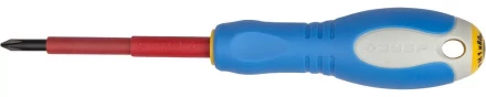 ЗУБР "ПРОФИ ЭЛЕКТРИК". Отвертка Cr-V, трехкомпонент рукоятка, высоковольтная до ~1000В, PH №1, 80 мм 25262-1-080 купить в Ханты-Мансийске