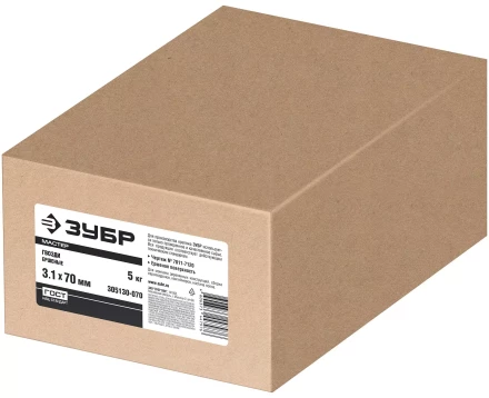 ЗУБР 70 x 3.1 мм, 5 кг, ершеные гвозди (305130-070) купить в Ханты-Мансийске