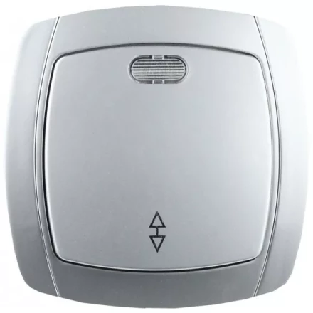 Выключатель СВЕТОЗАР "АКЦЕНТ" проходной одноклавишный в сборе, с подсветкой, цвет серебристый металлик, 10А/~250В SV-54238-SM купить в Ханты-Мансийске