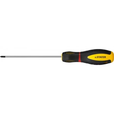 Отвертка STAYER "PROFI" "PROTech", двухкомп рукоятка, намагниченная, Cr-Mo, PH0x100мм 25132-0-10_z02