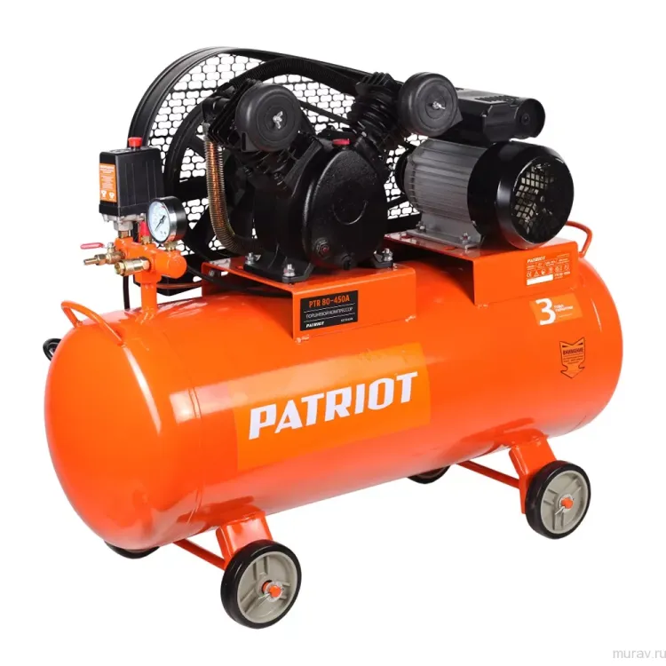 Компрессор масляный поршневой ременной PATRIOT PTR 80/450A купить в Ханты-Мансийске
