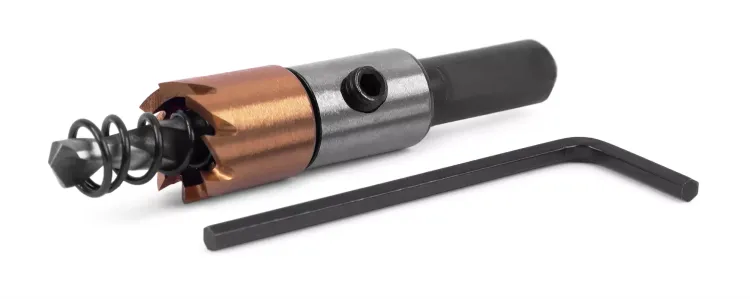 HSS-TiN коронка MESSER  15мм с центр. сверлом и толкающей пружиной для  лист. материала  до 2 мм ц/х купить в Ханты-Мансийске