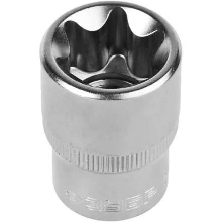 Головка торцовая ЗУБР "МАСТЕР" (1/2"), Cr-V, E-TORX, хроматированное покрытие, E20 27719-20 купить в Ханты-Мансийске