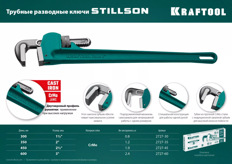 Ключ трубный KRAFTOOL STILLSON 2727-60 купить в Ханты-Мансийске