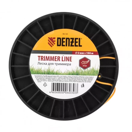 Леска для триммера  звезда 2,0 мм 190 м на Din катушке Россия Denzel 96130 купить в Ханты-Мансийске