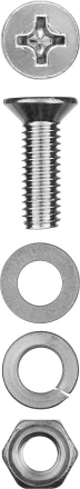 Винт (DIN965) в комплекте с гайкой (DIN934), шайбой (DIN125), шайбой пруж. (DIN127), M4 x 20 мм, 25 шт, ЗУБР 303456-04-020 купить в Ханты-Мансийске
