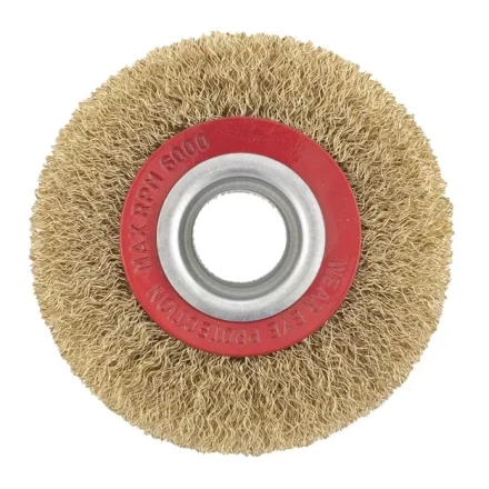 Щетка для точила 100 мм посадка 20 мм плоская латунированная витая проволока MTX 74658 купить в Ханты-Мансийске