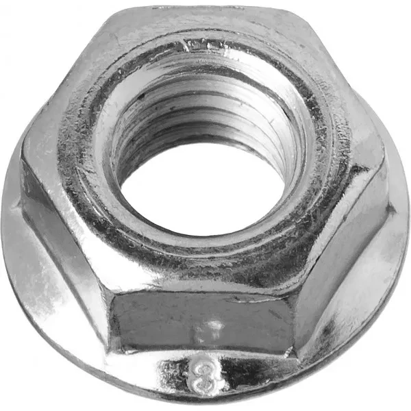Гайка ЗУБР шестигранная DIN 6923 с фланцем, класс прочности 8, оцинкованная,  M6, ТФ0, 7200 шт. 4-303630-06 купить в Ханты-Мансийске