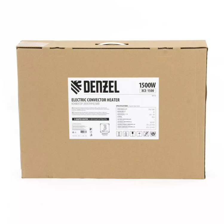 Конвектор электрический XCE-1500, 230 В, 1500 Вт, X-образный нагреватель Denzel 98116 купить в Ханты-Мансийске
