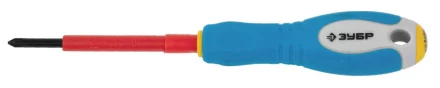 ЗУБР "ПРОФИ ЭЛЕКТРИК". Отвертка Cr-V, трехкомпонент рукоятка, высоковольтная до ~1000В, PH №0, 60 мм 25262-0-060 купить в Ханты-Мансийске