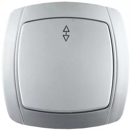 Выключатель СВЕТОЗАР &quot;АКЦЕНТ&quot; проходной одноклавишный в сборе, цвет серебристый металлик, 10А/~250В SV-54237-SM купить в Ханты-Мансийске