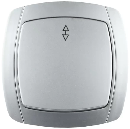 Выключатель СВЕТОЗАР &quot;АКЦЕНТ&quot; проходной одноклавишный в сборе, цвет серебристый металлик, 10А/~250В SV-54237-SM купить в Ханты-Мансийске