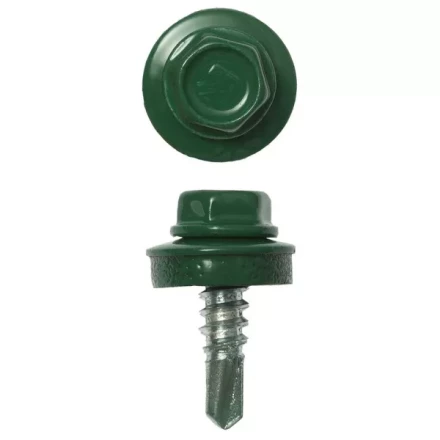 Саморезы ЗУБР &quot;ПРОФЕССИОНАЛ&quot; окраш., RAL 6002 зелен. лист, для крепл. кров. матер. к металл. констр., 5.5x19мм, 2500шт 4-300310-55-019-6002 купить в Ханты-Мансийске