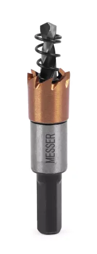 HSS-TiN коронка MESSER 16мм с центр. сверлом и толкающей пружиной для лист. материала до 2 мм ц/х