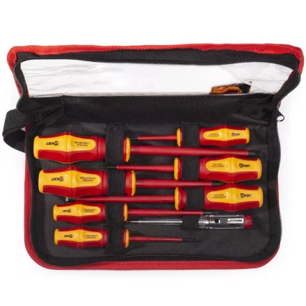 Набор диэлектрических отверток КВТ VDE НИО-08-S из стали S2, профиль SL, PH, 8 шт. (87130) купить в Ханты-Мансийске