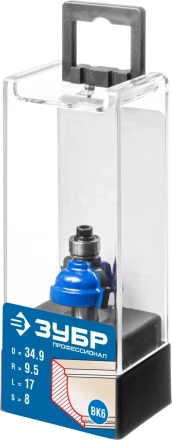 ЗУБР 34.9 x 19 мм, радиус 9.5 мм, фреза кромочная калевочная №7, Профессионал (28709-34.9) купить в Ханты-Мансийске