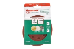 Круг шлиф. самосцепляющийся HAMMER 125мм P240 8отв.