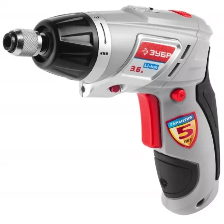 Отвертка ЗУБР аккум,реверс,2 полож.корпуса,подсветка,регул. момента,набор из бит,Li-Ion,1.5 А/час,3Нм,3,6В,в блистере ЗО-3.6-Ли Б купить в Ханты-Мансийске