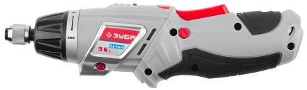 Отвертка ЗУБР аккум,реверс,2 полож.корпуса,подсветка,регул. момента,набор из бит,Li-Ion,1.5 А/час,3Нм,3,6В,в блистере ЗО-3.6-Ли Б купить в Ханты-Мансийске