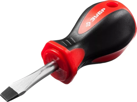 Отвертка ЗУБР &quot;МАСТЕР&quot;, &quot;STUBBY&quot; ( бочка ), Cr-v, эргономичная двухкомпонентная рукоятка, SL6,0x38мм 25061-38-6.0_z02 купить в Ханты-Мансийске