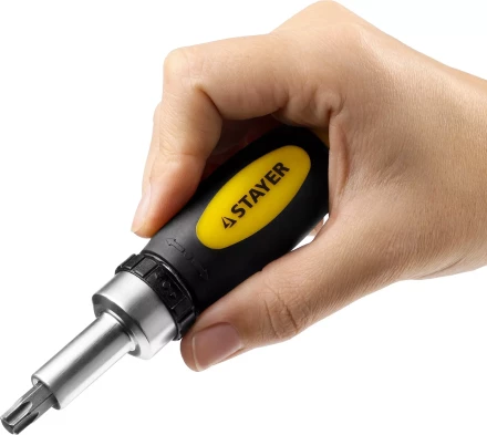 Отвертка реверсивная в наборе с битами, STAYER 2557-H38, Cr-V сталь, 38 предметов 2557-H38 купить в Ханты-Мансийске