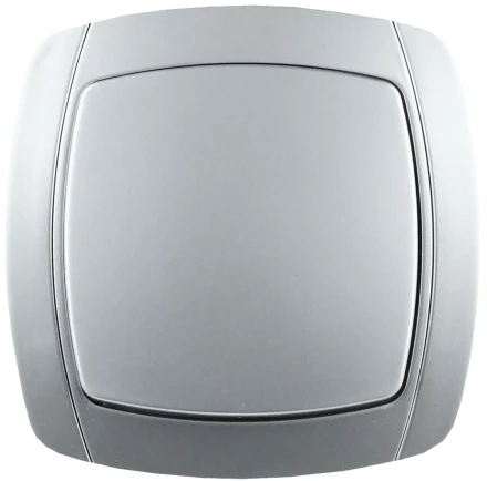 Выключатель СВЕТОЗАР &quot;АКЦЕНТ&quot; одноклавишный в сборе, цвет серебристый металлик, 10А/~250В SV-54230-SM купить в Ханты-Мансийске