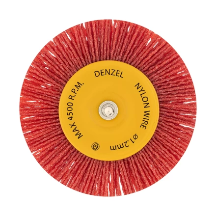 Щетка для дрели Denzel, 100 мм, Плоская, со шпилькой, нейлоновая щетина, 74434 купить в Ханты-Мансийске