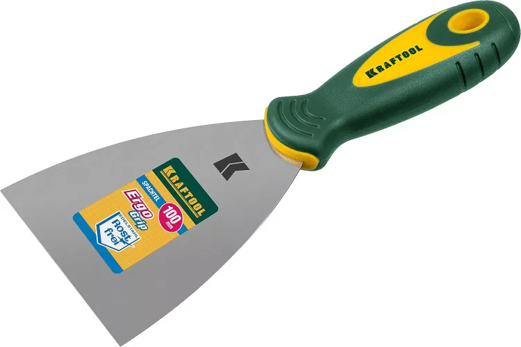Шпательная лопатка KRAFTOOL с 2-компонент ручк, профилиров нержав полотно, 100мм 10035-100 купить в Ханты-Мансийске
