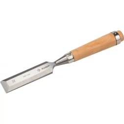 Стамеска-долото ЗУБР "ЭКСПЕРТ" с деревянной ручкой, хромованадиевая, 32мм 18096-32