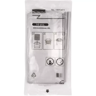 Мешок полиэтиленовый 45л. для DVC860L/DVC864L 10шт. , Makita 195432-5