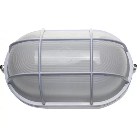 Светильник уличный СВЕТОЗАР влагозащищенный с решеткой, овал, цвет белый, 100Вт SV-57207-W купить в Ханты-Мансийске