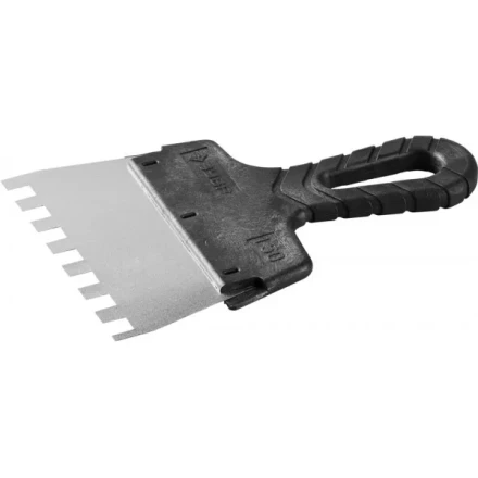 Шпатель ЗУБР &quot;МАСТЕР&quot; ФАСАДНЫЙ, нержавеющее полотно, 100мм, зуб 4х4мм 10078-10-04 купить в Ханты-Мансийске