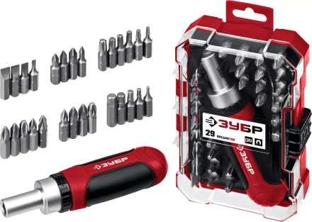 ЗУБР Мастер 29, 29 шт, набор: отвертка с насадками (25040) купить в Ханты-Мансийске