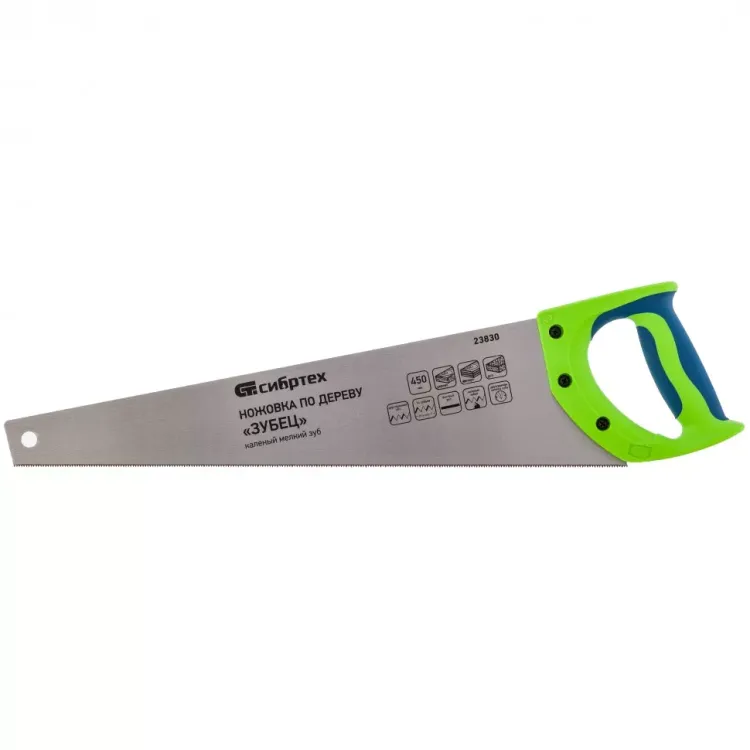 Ножовка по дереву Зубец для точных работ 450 мм каленый зуб 2D 14TPI 2-компонентная рукоятка СИБРТЕХ 23830 купить в Ханты-Мансийске