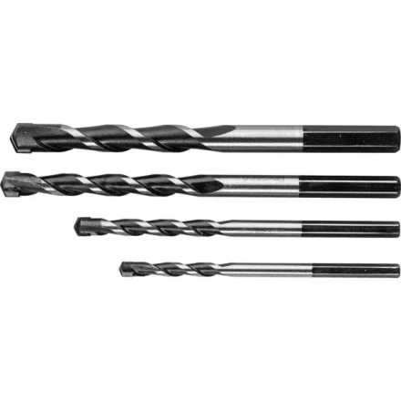 Набор ЗУБР Свёрла &quot;СУПЕР-6&quot; по бетону ударные, с шестигранным хвостовиком, 5-6-8-10 мм, 4шт 2916-H4 купить в Ханты-Мансийске