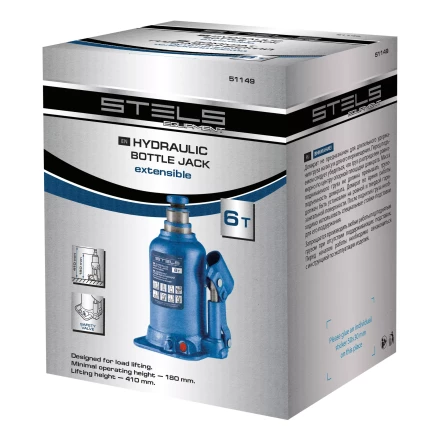 Домкрат гидравлический бутылочный телескопический Stels 51149, 6 т, подъем 180-410 мм 51149 купить в Ханты-Мансийске