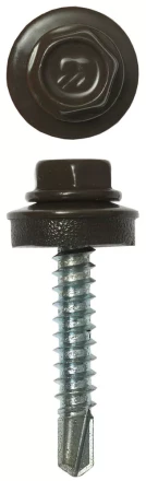 Саморезы ЗУБР окраш., RAL 8028 земел.-коричн., для крепл. кров. матер. к дерев. обреш., 4.8х29мм, 2500шт 4-300310-48-029-8028 купить в Ханты-Мансийске